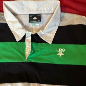 LRG Dress Shirt. Size L. Black/Green/White.